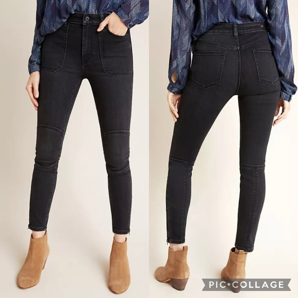 Pilcro And The Letterpress Jeans Womens 27 High-Rise Rise Denim Leggings Zippers